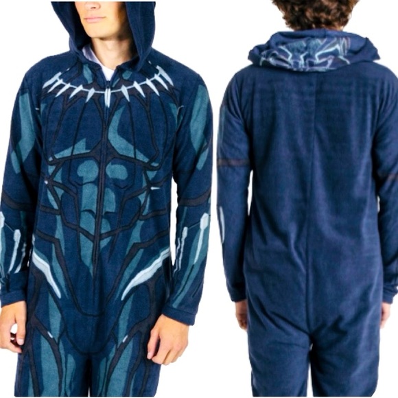 Bioworld MARVEL Black Panther Men's Hooded Union Suit Sz S - Picture 2 of 7